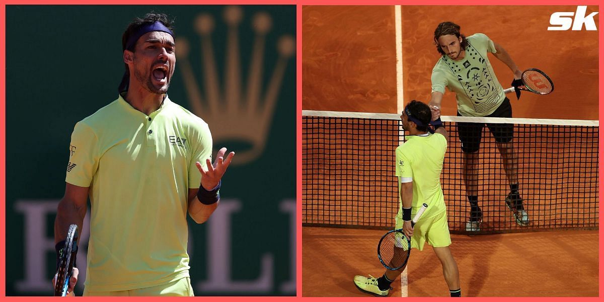 Fabio Fognini was not pleased with Stefanos Tsitsipas interacting with his father during their match