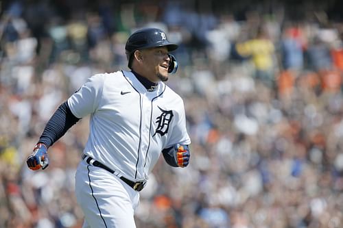 Miguel Cabrera after his 3,000th hit