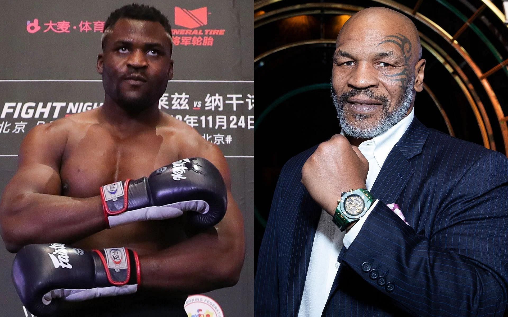 Francis Ngannou (left) and Mike Tyson (right)