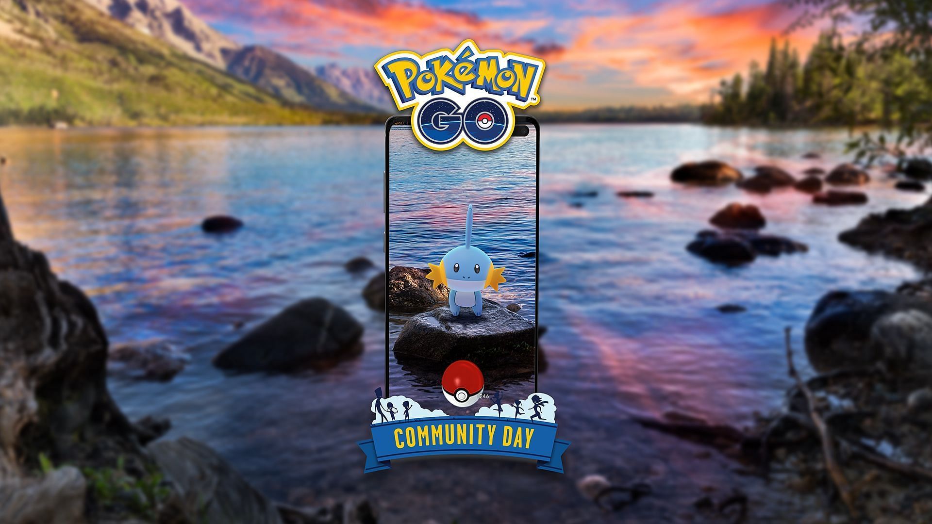 Official artwork for Mudkip&#039;s Community Day event in Pokemon GO (Image via Niantic)