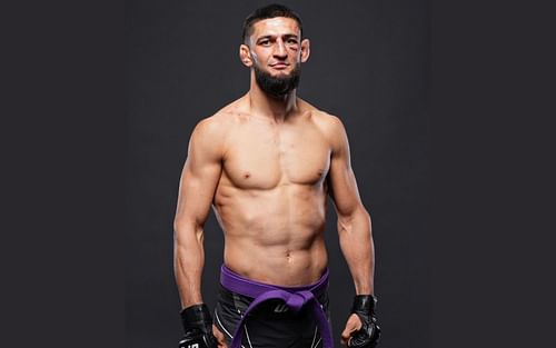 Khamzat Chimaev on receiving a BJJ purple belt after his fight with Gilbert Burns (pic credits: @khamzat_chimaev IG)