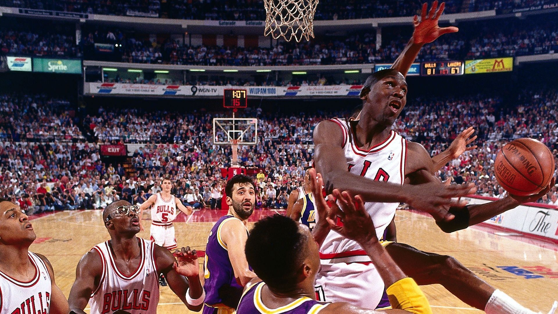 Michael Jordan against the LA Lakers. (Photo: NBA.com)