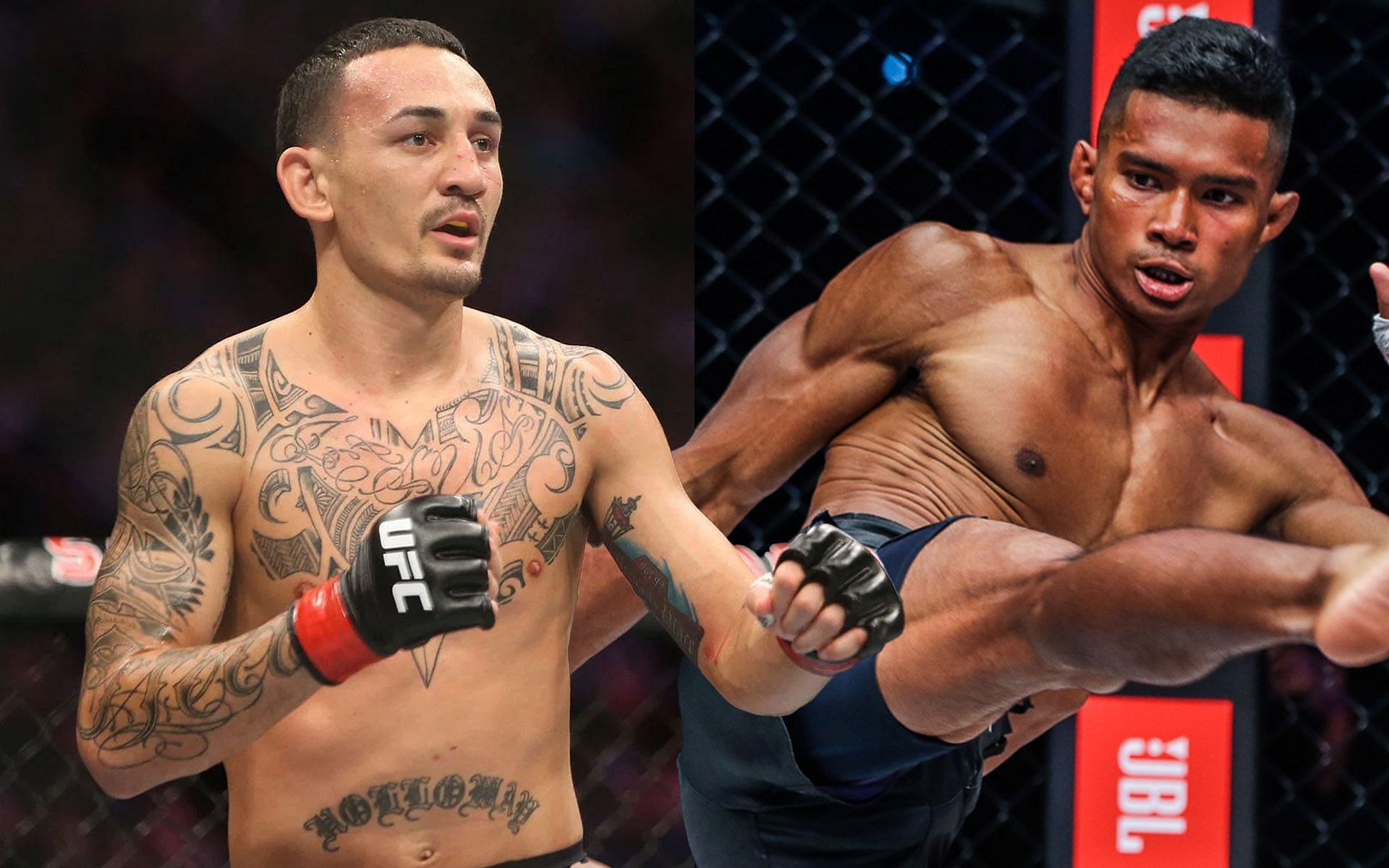 Amir Khan (R) believes his kicks are better than Max Holloway (L). | [Photos: Getty/ONE Championship]