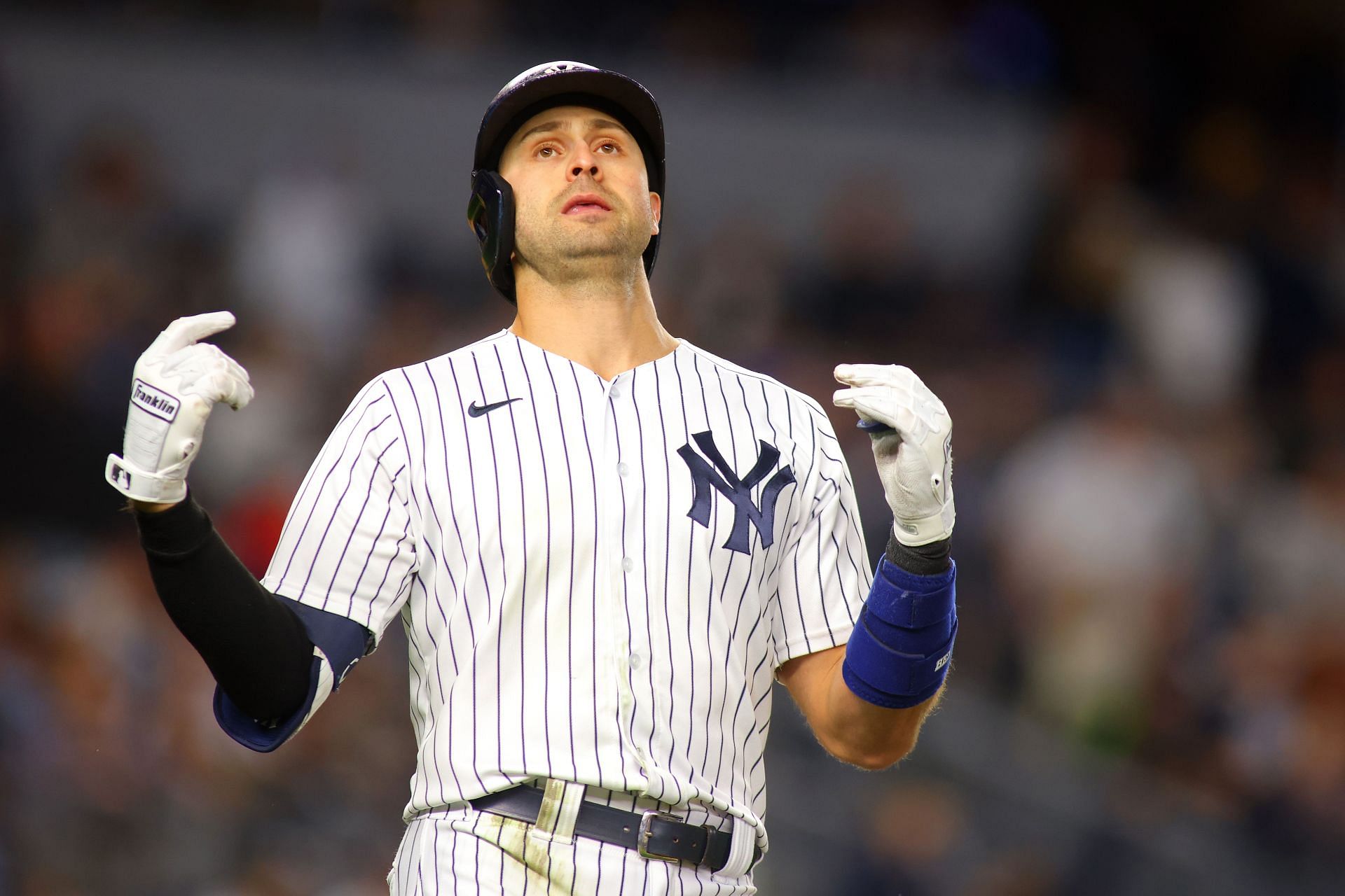 Joey Gallo hopes to improve his numbers with the Yankees