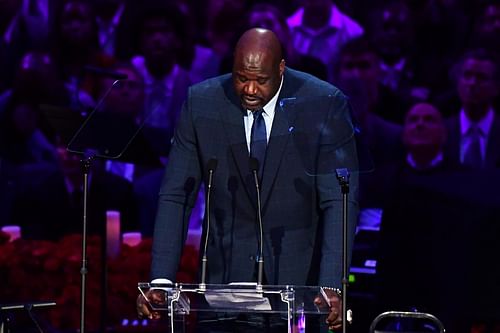 Shaquille O'Neal during Kobe Bryant's funeral. [Photo: CNN]