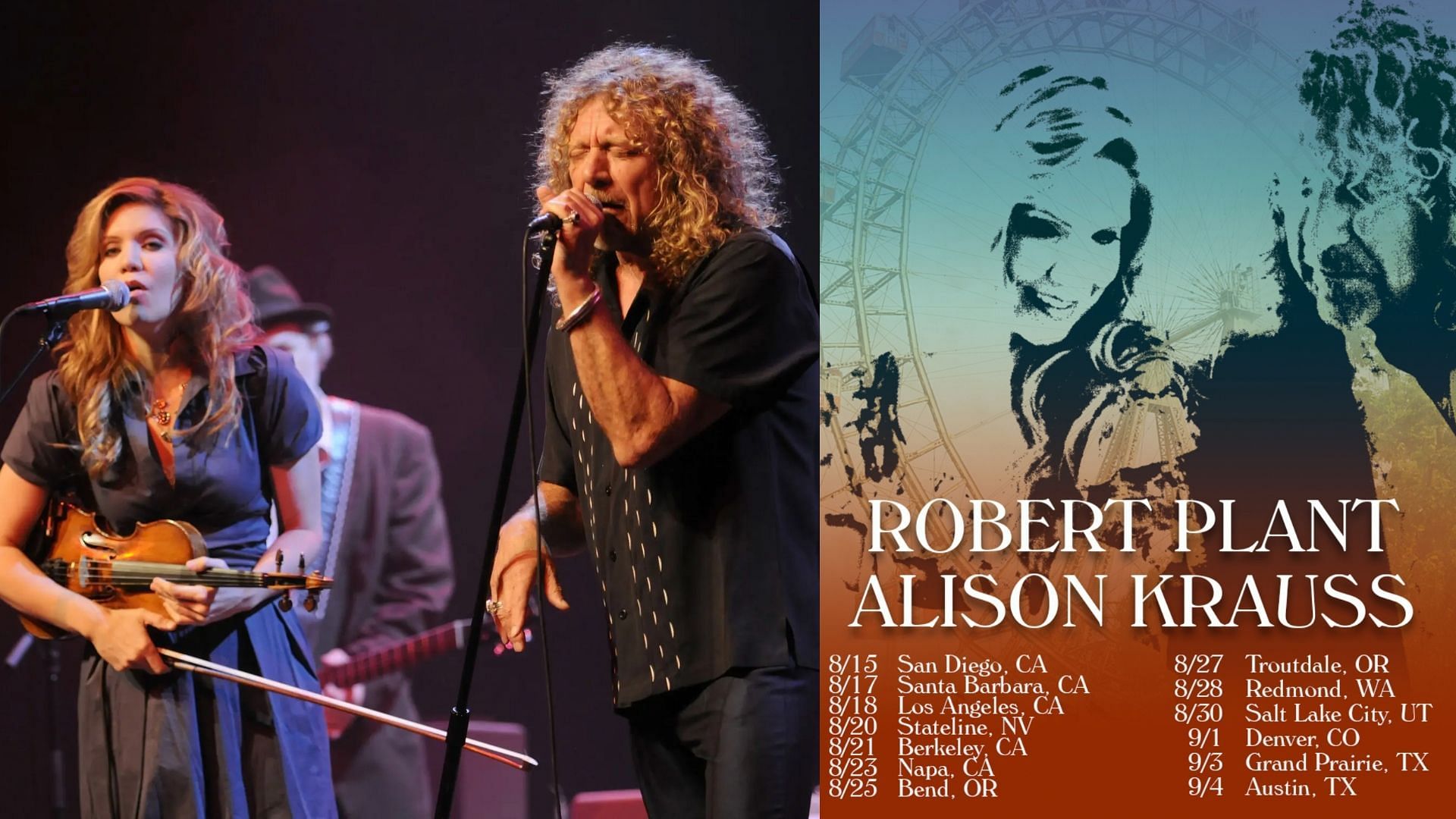 Robert Plant and Alice Krauss have announced a summer tour slated for June. (Image via Kevin Mazur/Getty)