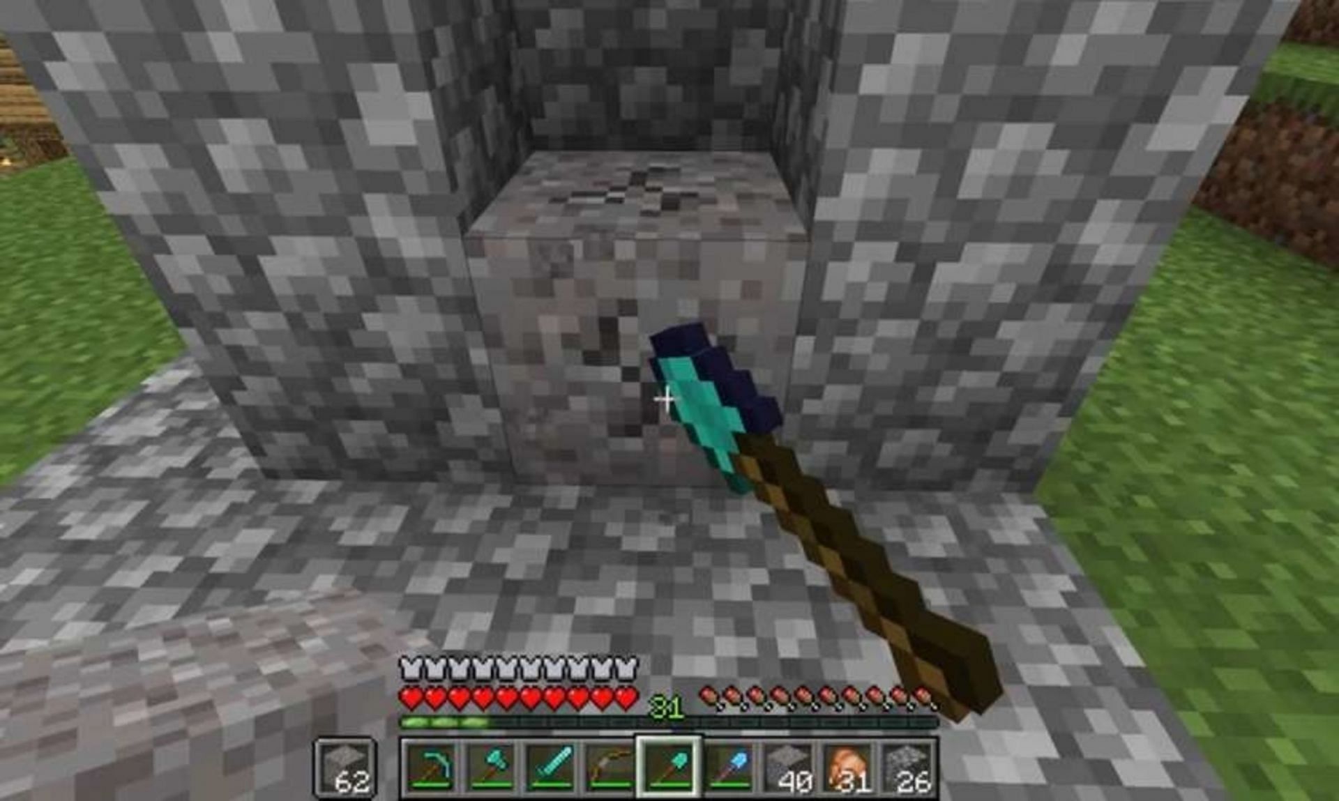 Players can obtain flint from mining gravel blocks in Minecraft (Image via Mojang)