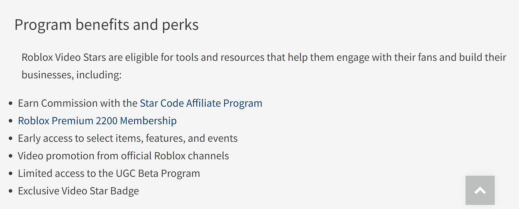 These are the particular benefits that users can receive upon joining the program (Image via help.roblox)