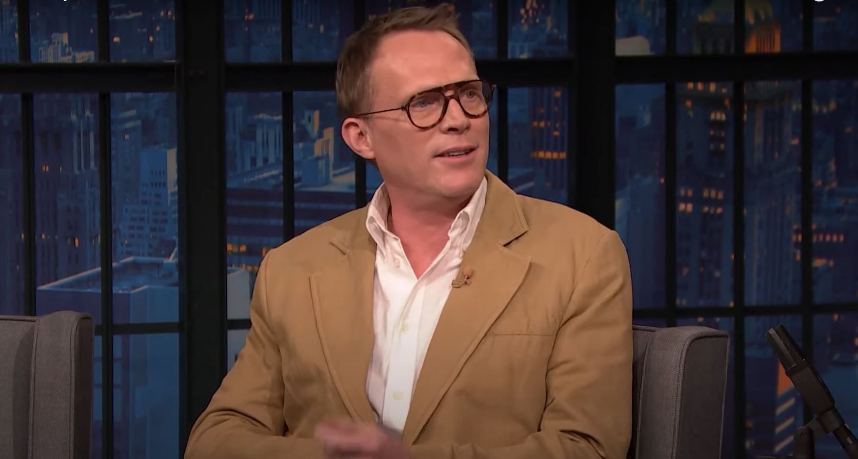 Paul Bettany on Late Night with Seth Meyers (Image via YouTube)