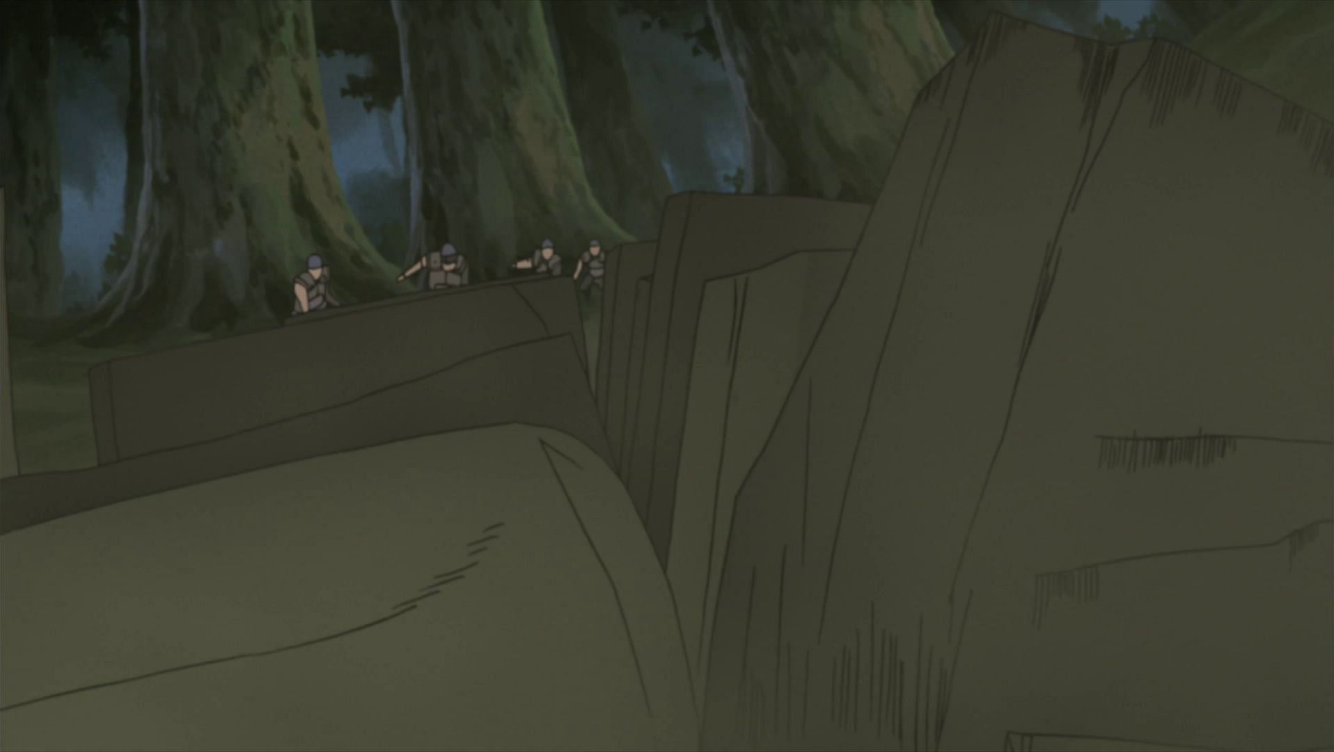 The Earth Release technique being used by shinobi in &#039;Naruto&#039; (Image via Pierrot)