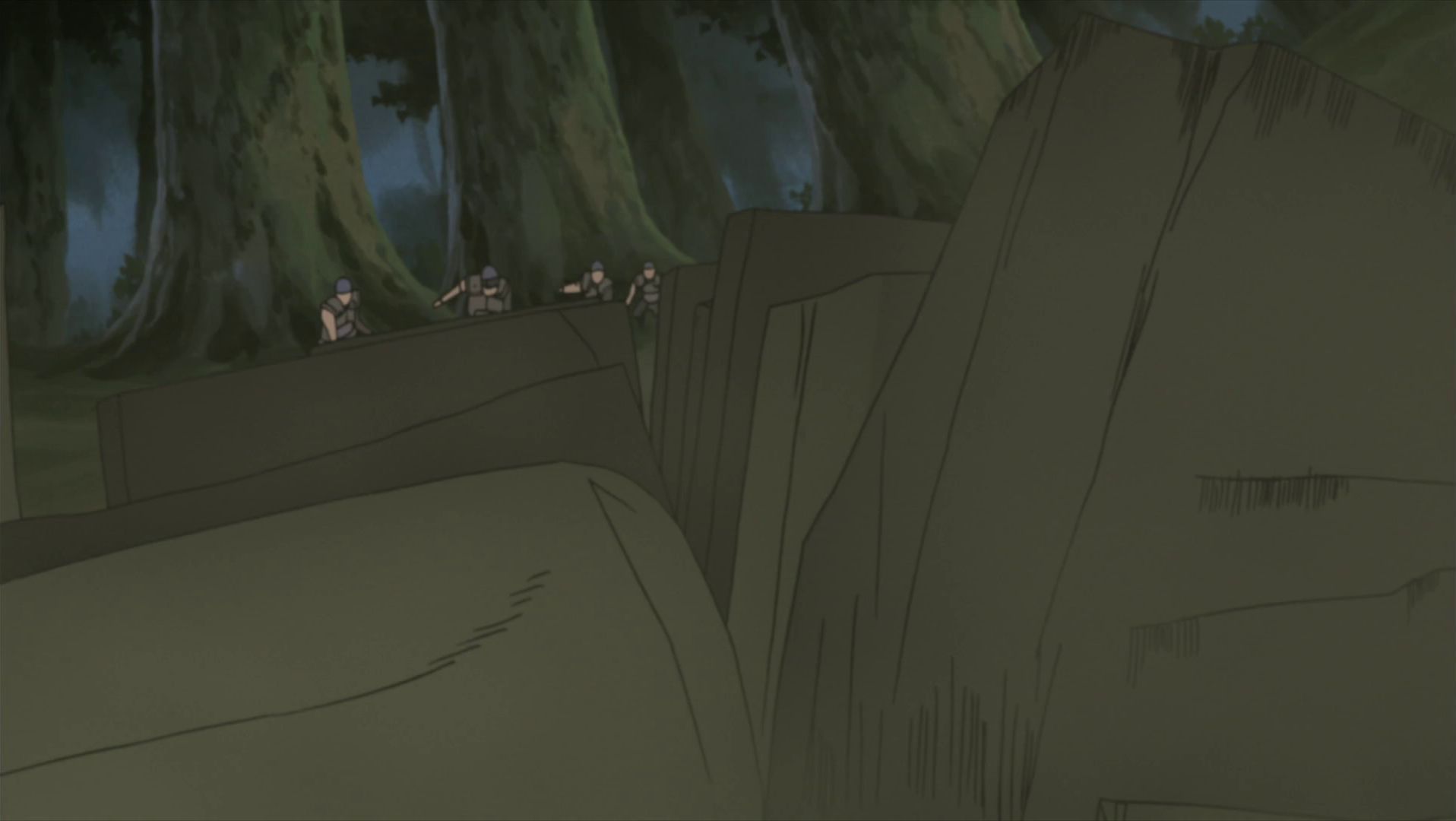 The Earth Release technique being used by shinobi in &#039;Naruto&#039; (Image via Pierrot)