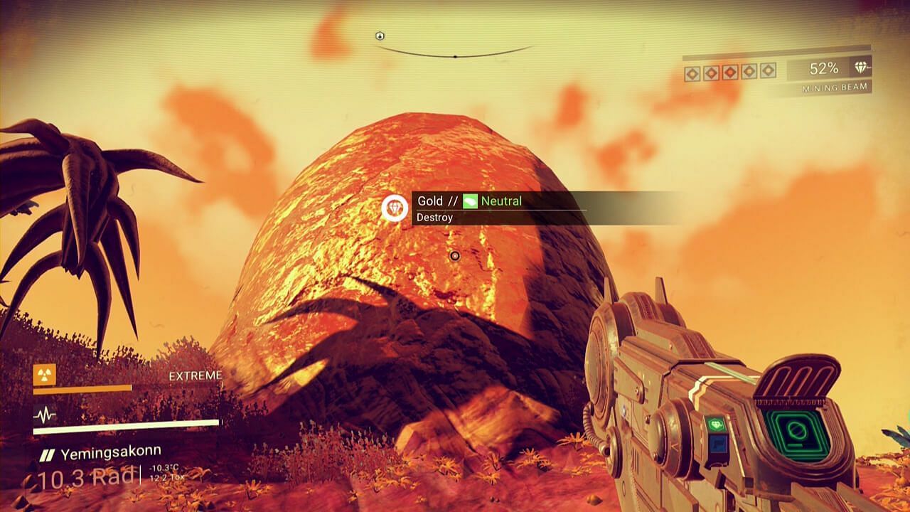 Gold ore on a random planet (Image via No Man&#039;s Sky)