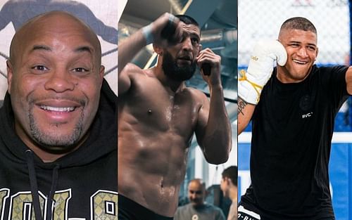 Daniel Cormier (left), Khamzat Chimaev (center), Gilbert Burns (right) [Images courtesy: @dc_mma, @khamzat_chimaev, @gilbert_burns via Instagram]