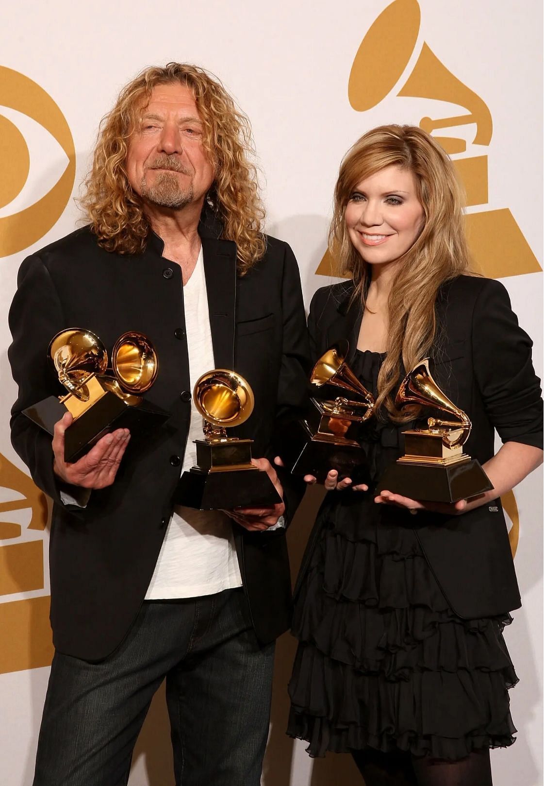 Robert Plant and Alice Krauss won six Grammys for Raising Sand in 2009. (Image via Jason Merritt/Getty)
