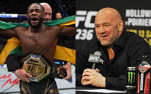 Aljamain Sterling (left) and Dana White (right)