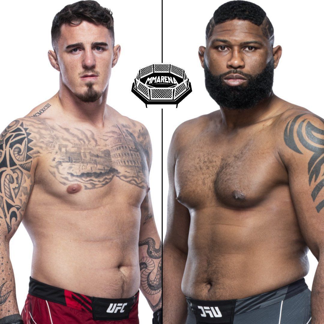 Tom Aspinall (left) and Curtis Blaydes (right) [Image via @MMAArena_ on Twitter]