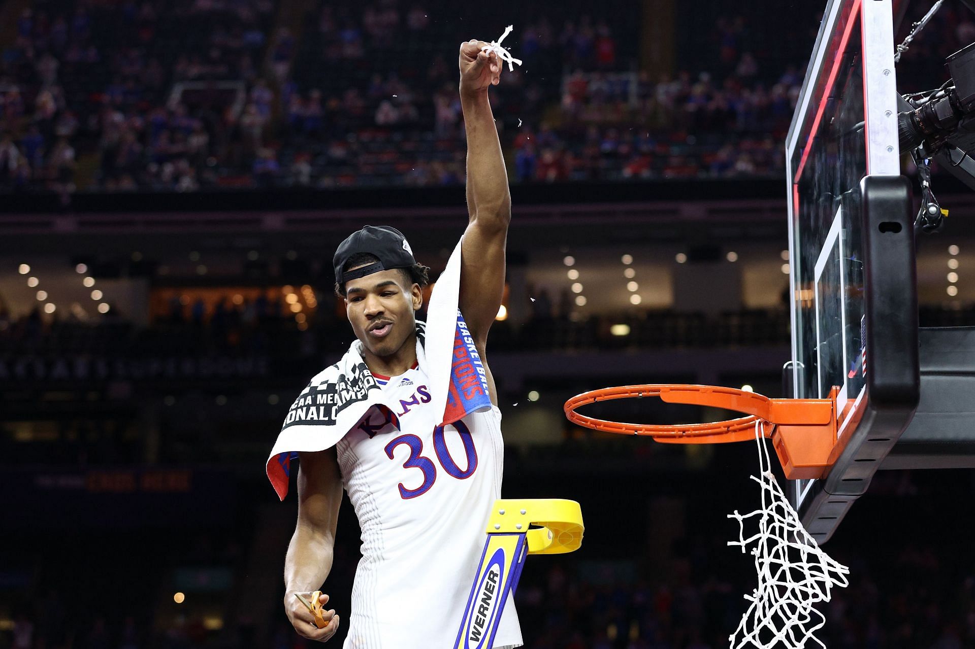 Kansas Jayhawks wing Ochai Agbaji during the NCAA championship