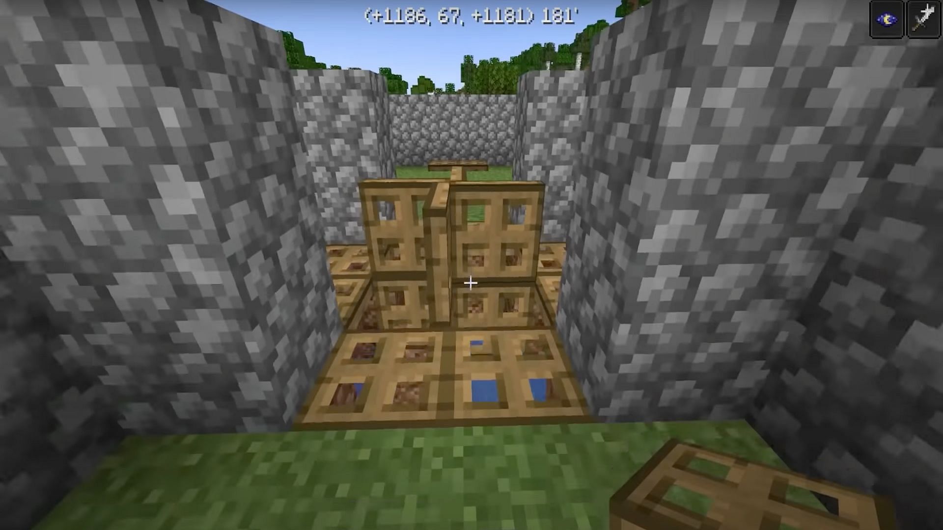 Add four more trap doors to the build (Image via Dusty Dude/YouTube)