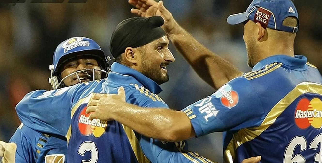 Harbhajan Singh and Andrew Symonds during the IPL. Pic: IPLT20.COM