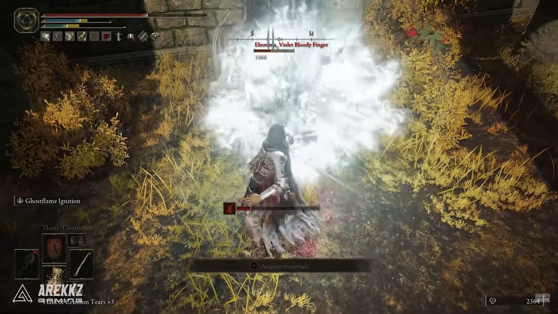 The weapon skill of Death&#039;s Poker can do a lot of poise damage to bosses (Image via Arekkz Gaming/YouTube)