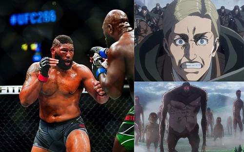 Curtis Blaydes (left), Attack on Titan screenshots (right) [Image credits: Screenrant]