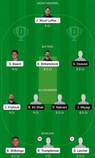 Namibia vs Uganda Fantasy Suggestion Team 1