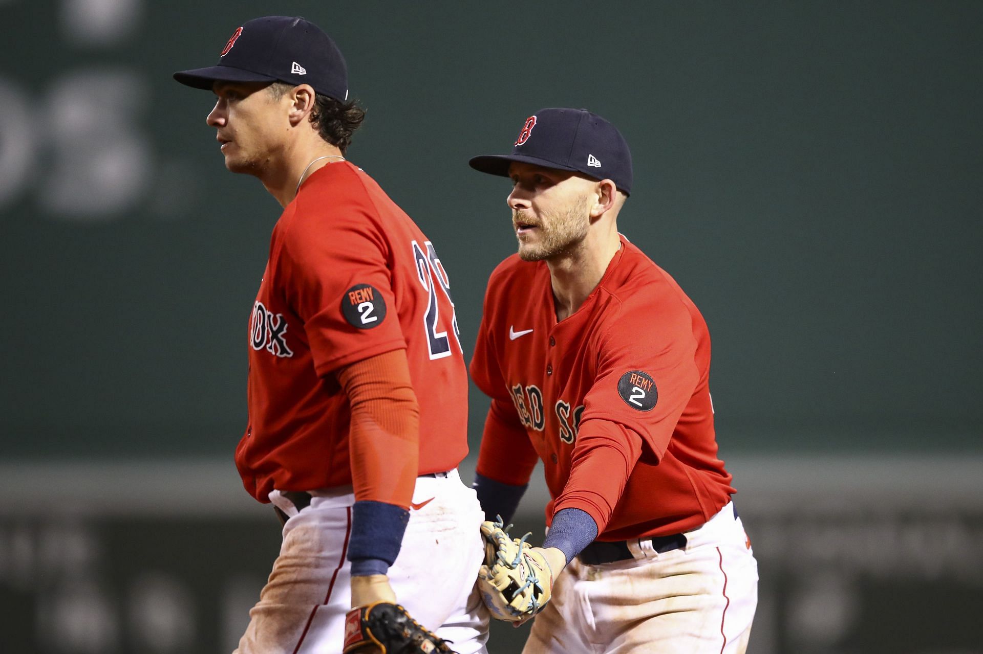 Second baseman Trevor Story got the Red Sox on the board last night with an RBI double.