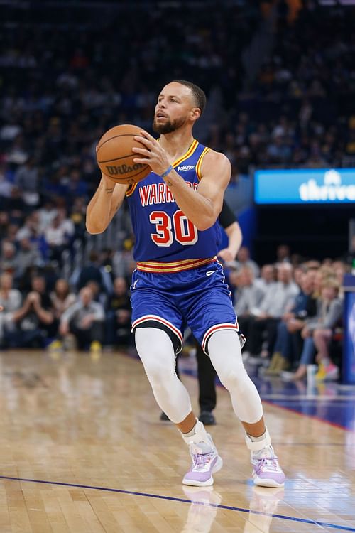 Boston Celtics v Golden State Warriors; Steph Curry pulls up the three