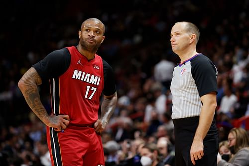 P.J. Tucker #17 of the Miami Heat