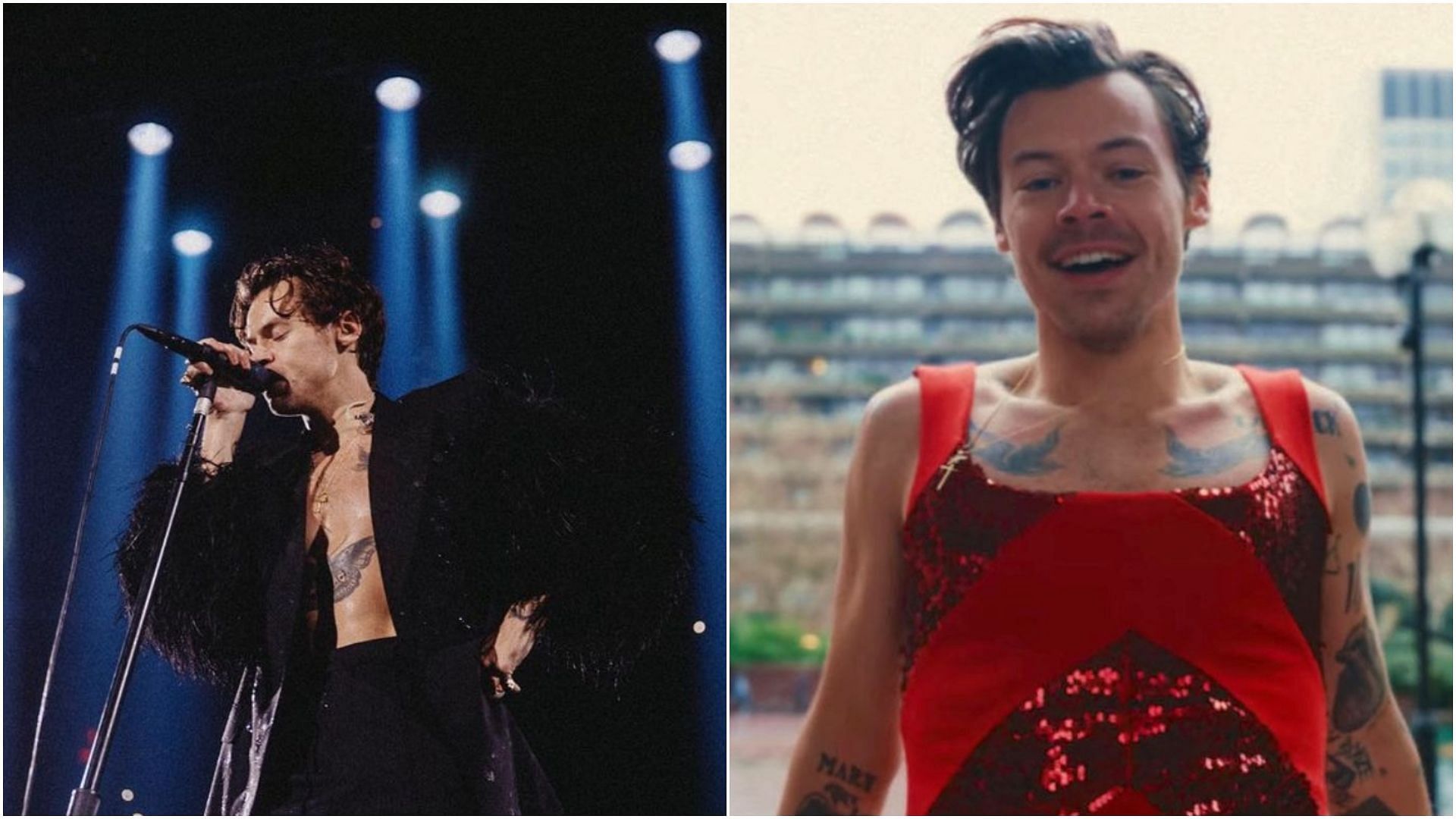 (Images via Instagram / @harrystyles and YouTube)