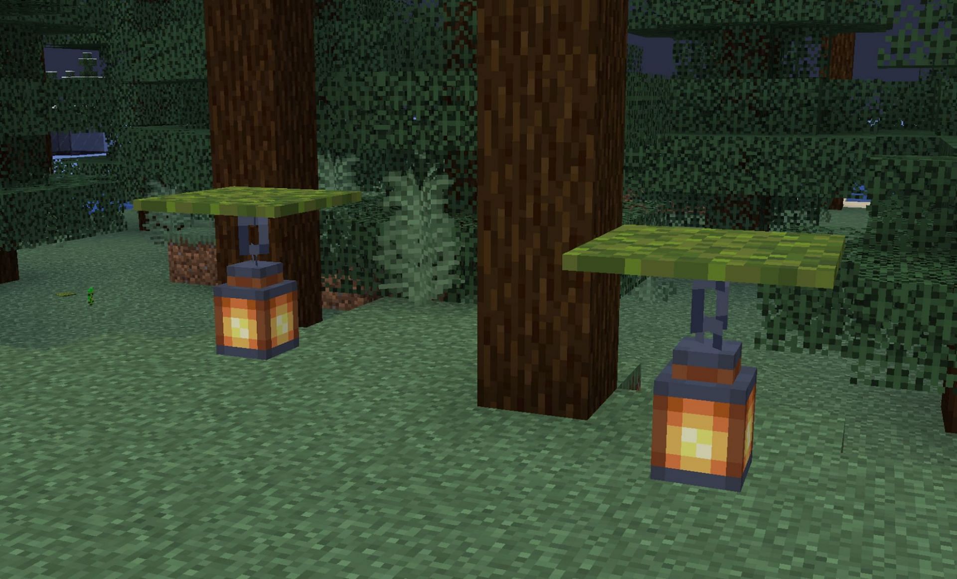 Floating lanterns concept from KyleWasWrong, Reddit (Image via Minecraft)