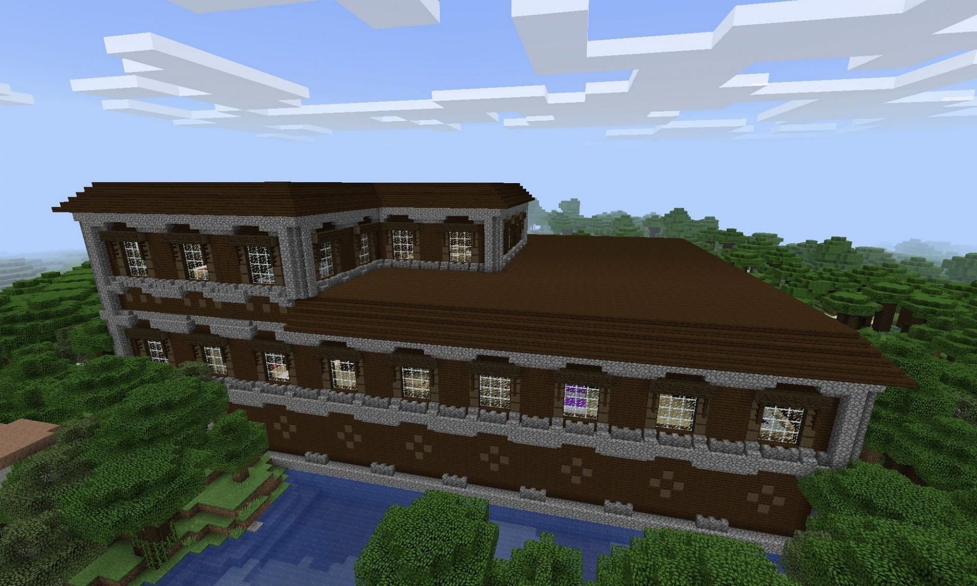 A Woodland Mansion in Minecraft (Image via minecraftseedhq.com/TelepathicGrunt)