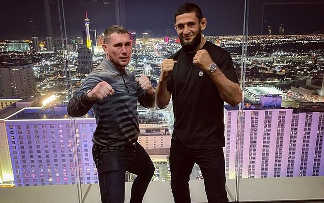 "Don't go out with me with these shoes, brother" - Watch Khamzat Chimaev make fun of Darren Till's "pearly pink" trainers