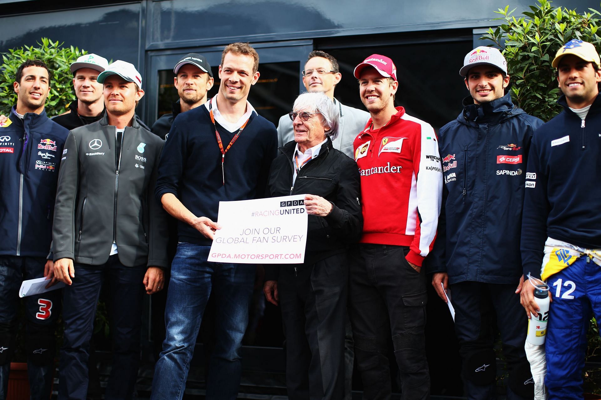 Alex Wurz (fifth from left) with former F1 supremo Bernie Ecclestone and memebers of the GDPA