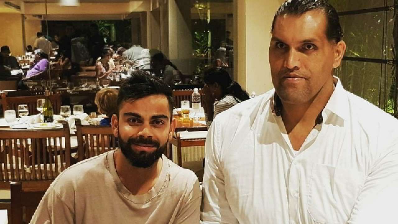 Virat Kohli with The Great Khali