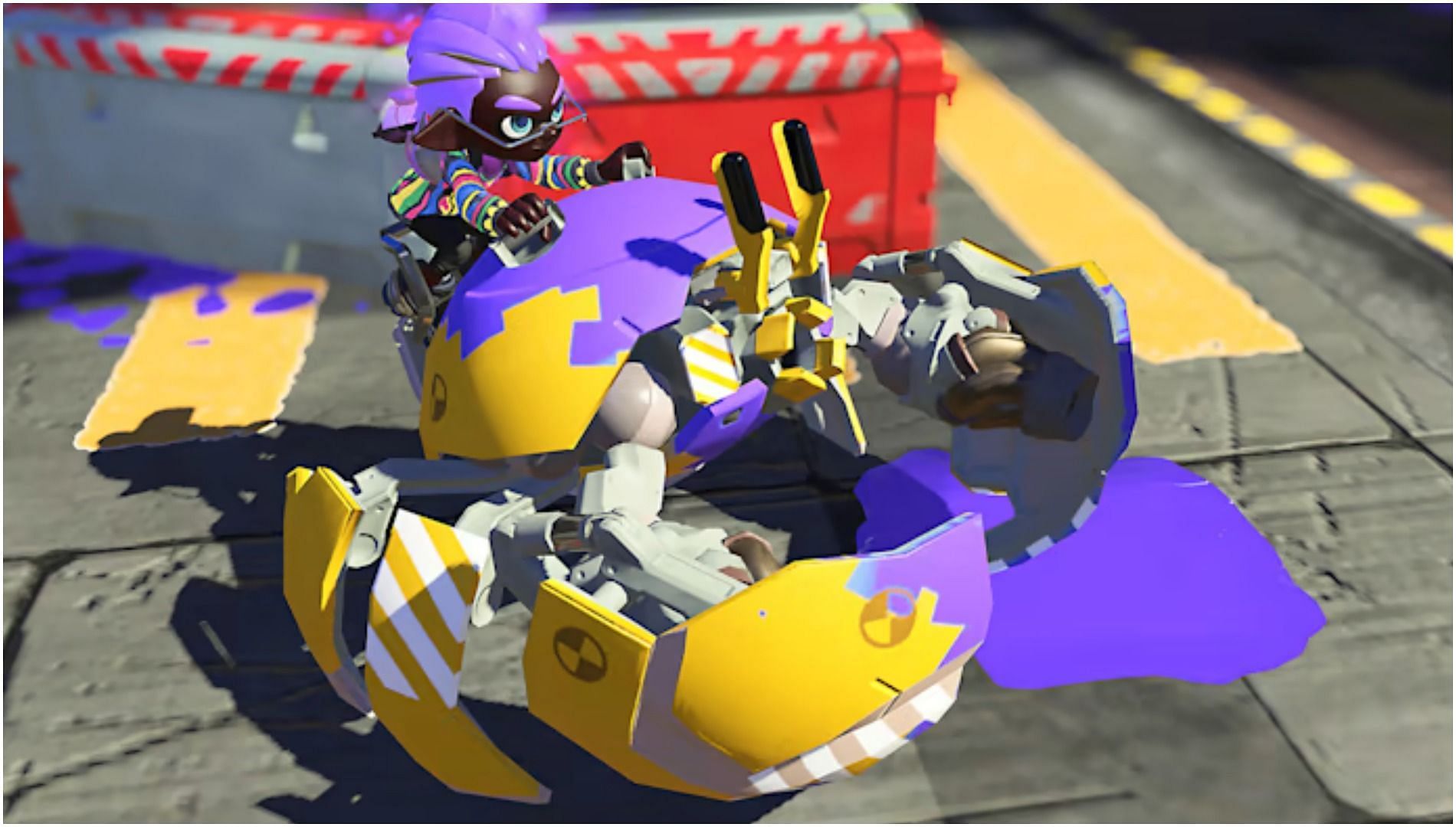 Why not splatter the virtual canvas with paint from the back of a mechanical crab? That's one of the awesome features of the game (Image via Nintendo)