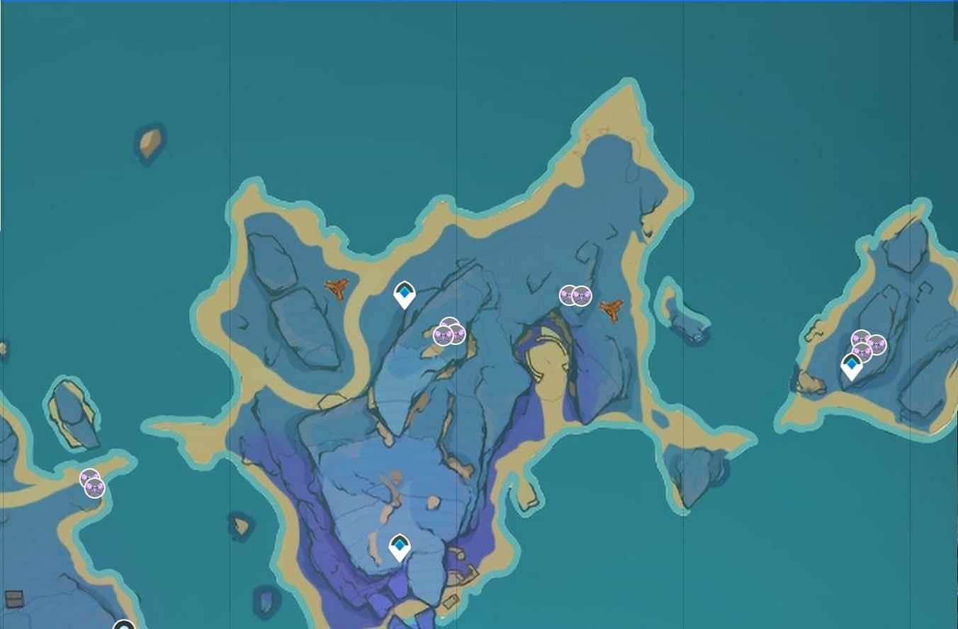 Locations of Electro Crystalfly in Inazuma (Image via Interactive Map)