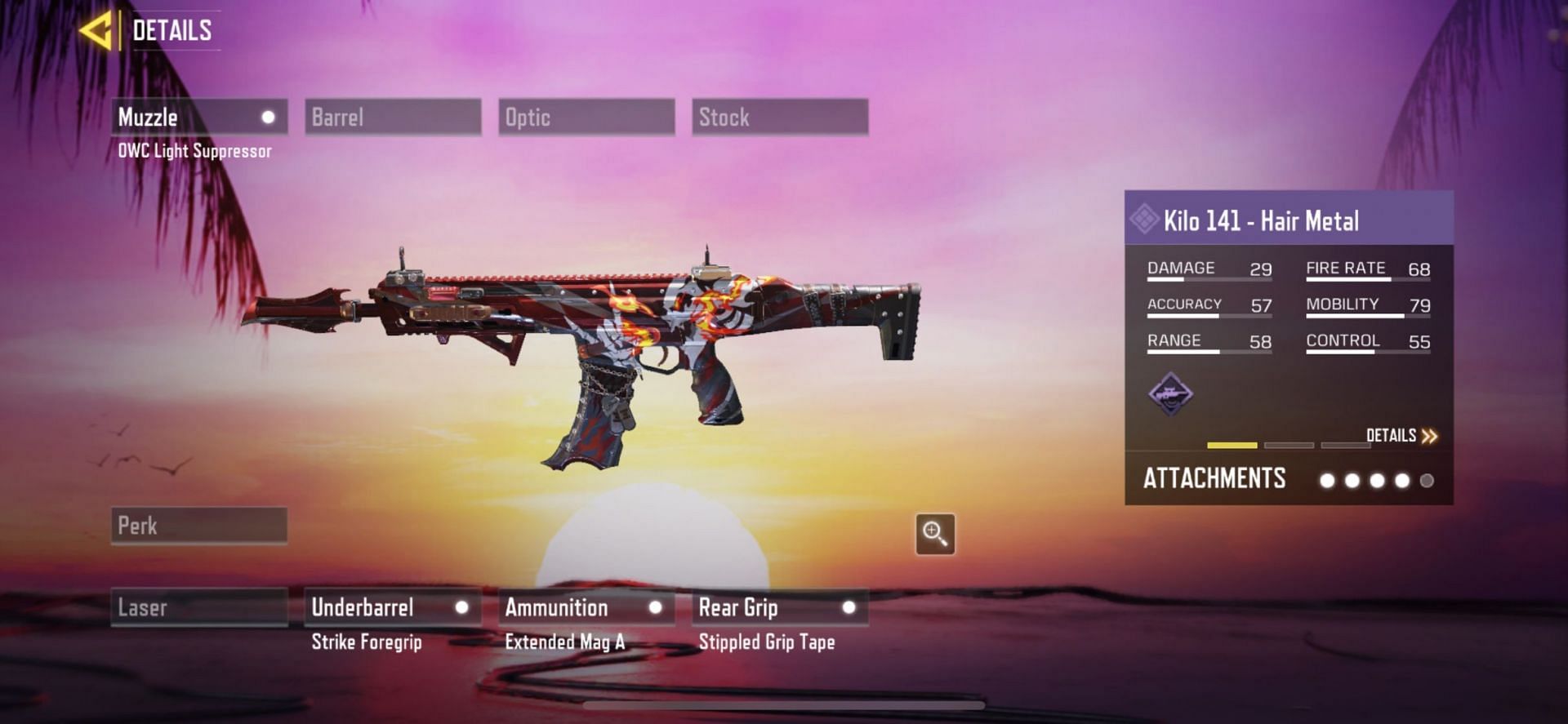 The Kilo 141 - Hair Metal skin allows players to appreciate the music of the 80s by adding a little metal flair to the weapon (Image via Activision)