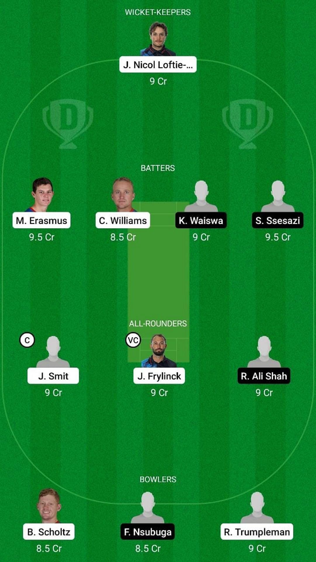 NAM vs UGA Dream11 Fantasy Suggestion #1