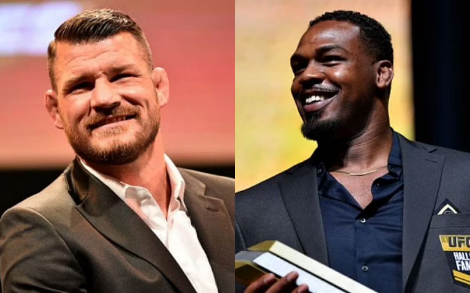 Michael Bisping (left) and Jon Jones (right)