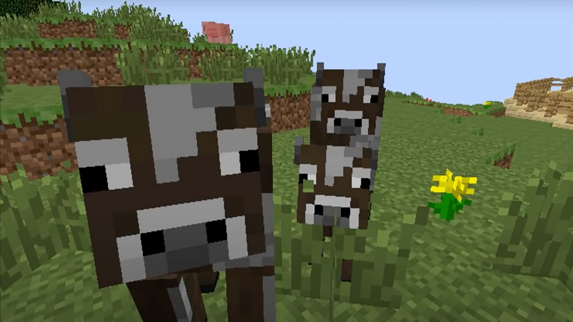Cows can provide players with a lot of valuable resources in Minecraft (Image via iDeactivateMC/YouTube)