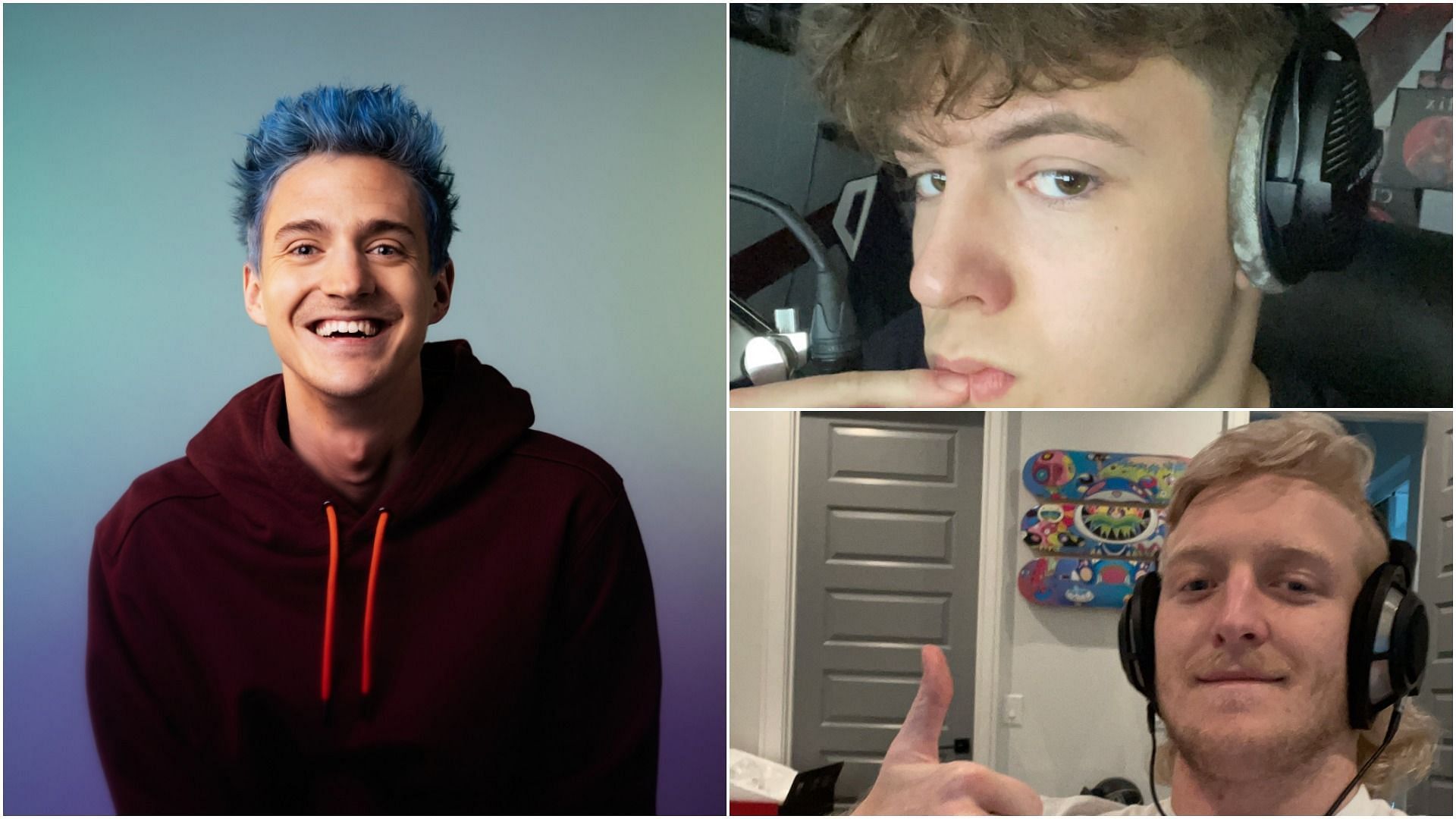 The popularity of Fortnite gave rise to some of the biggest streamers on Twitch (Images via Clix, Ninja, Tfue/Twitter)