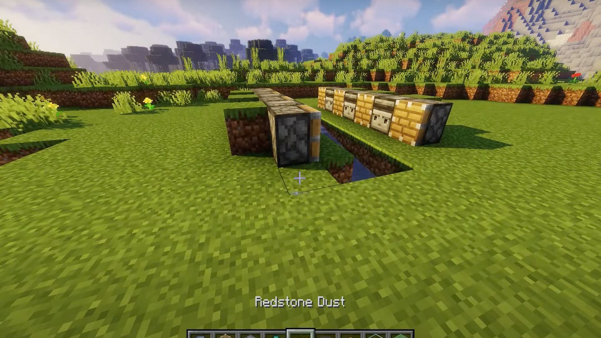 Players of Minecraft should place blocks behind the observers (Image via NaMiature/YouTube)
