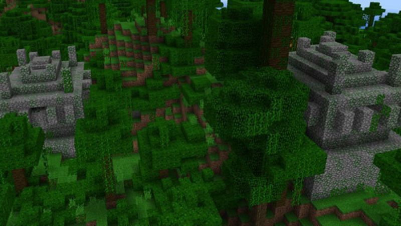 Multiple jungle temples (Image via Mojang)