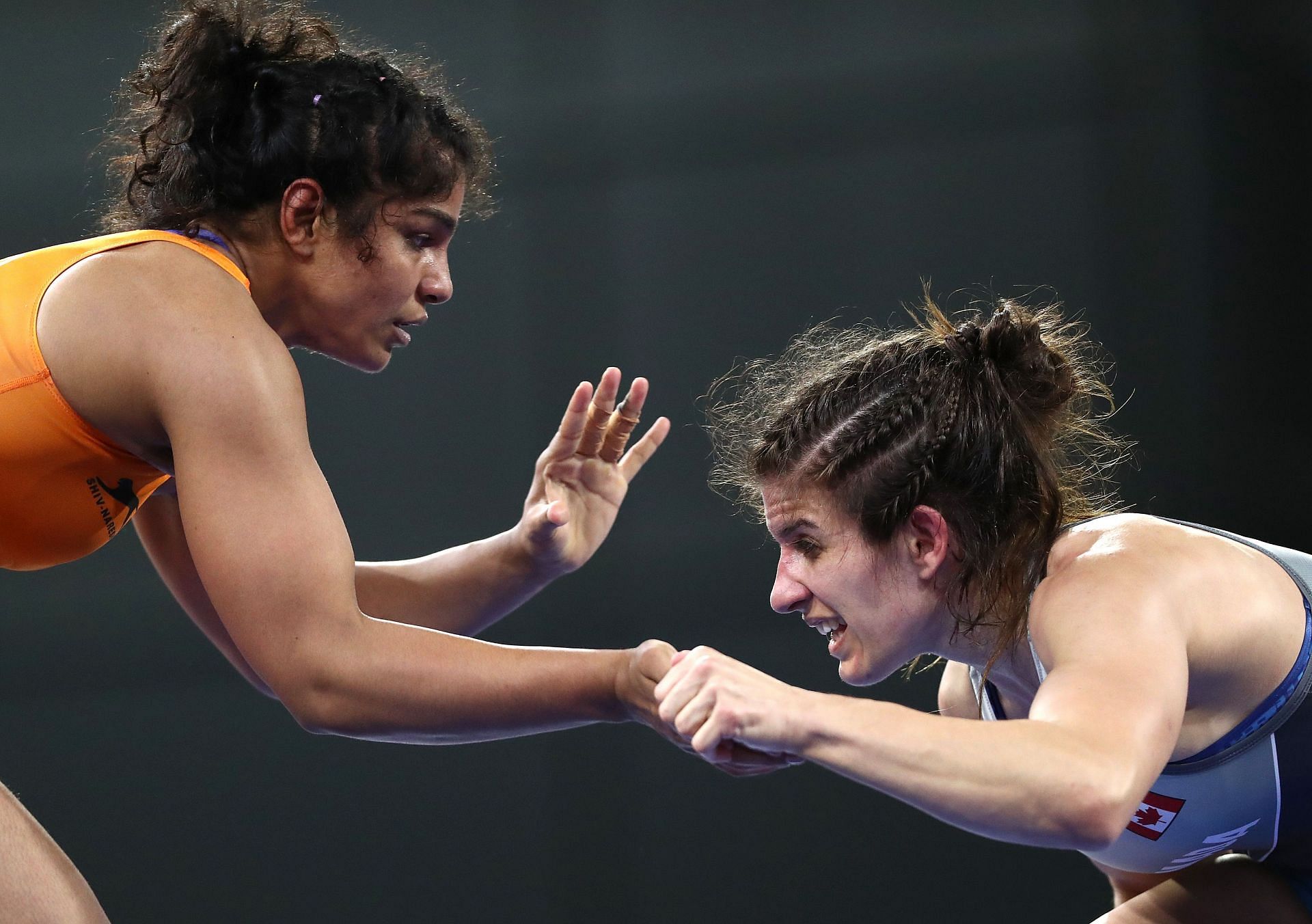 A file photo of India&#039;s Sakshi Malik (left) in action. (PC: Getty Images)