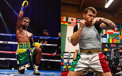 Jermell Charlo (left) and Canelo Alvarez (right)