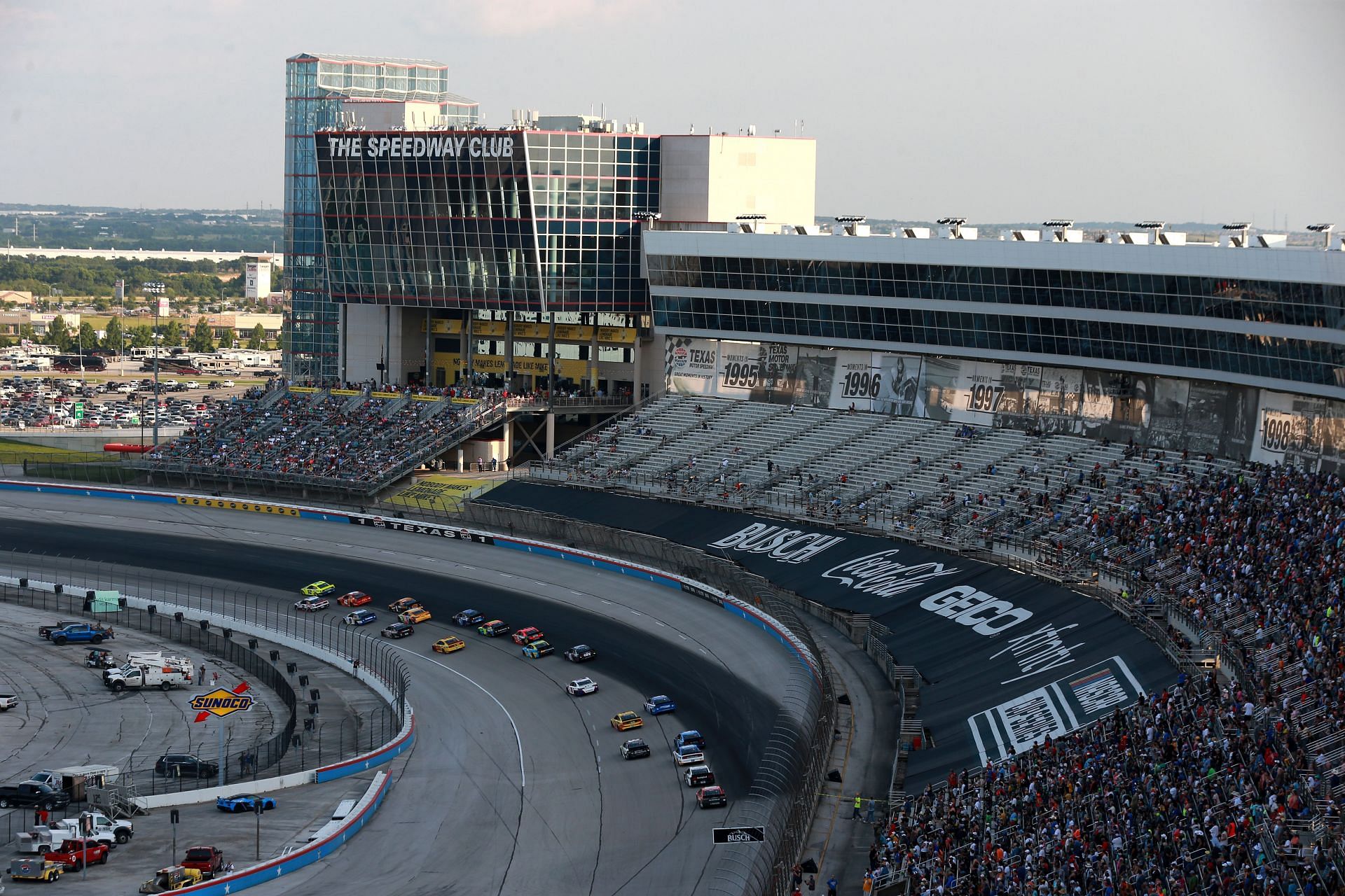 A general view of cars on track during the NASCAR All-Star Race at Texas Motor Speedway. (Photo by Sean Gardner/Getty Images)