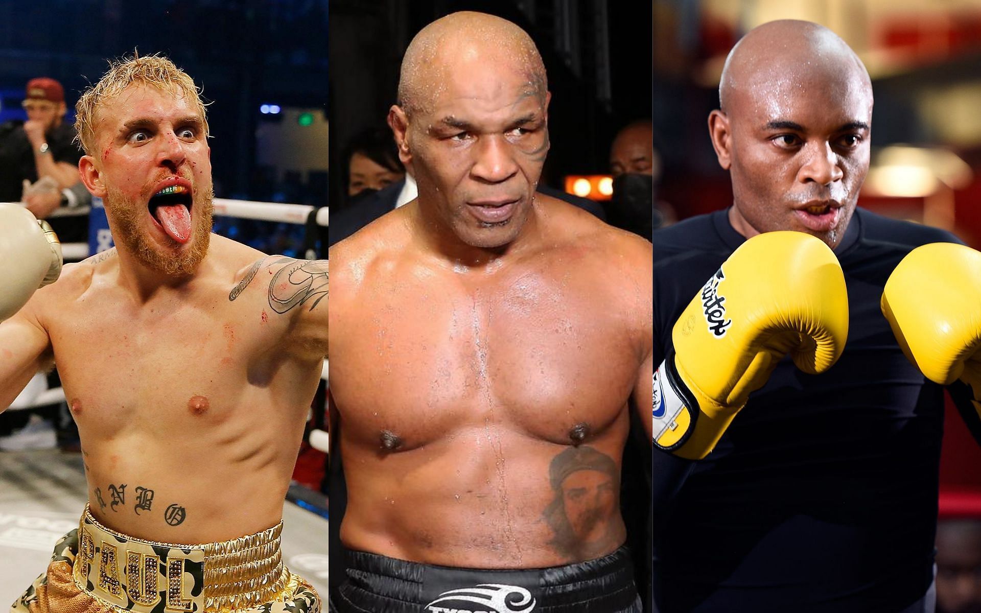 Jake Paul, Mike Tyson, and Anderson Silva (left to right)