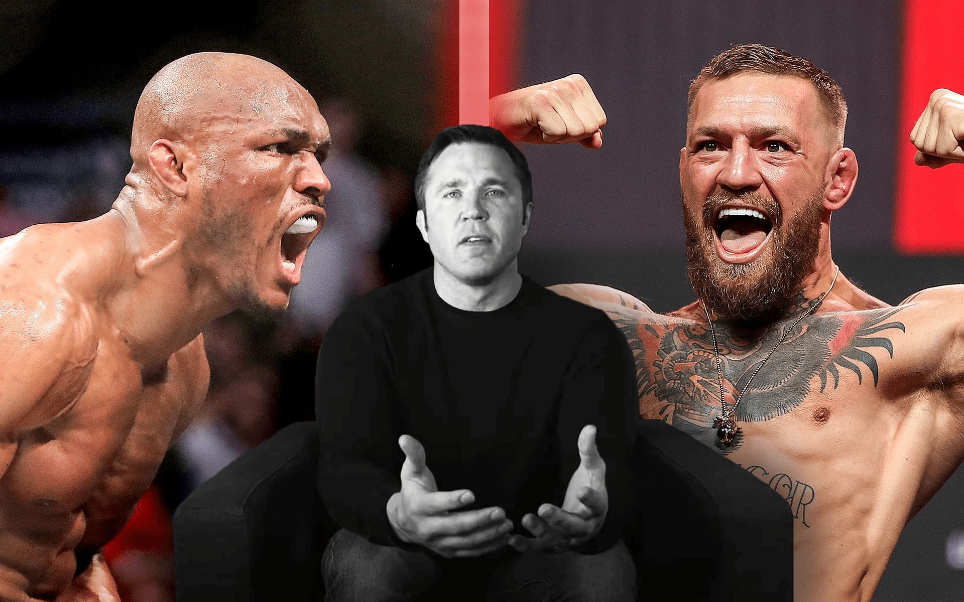 Kamaru Usman (left), Chael Sonnen (center), Conor McGregor (right) [Center image via Chael Sonnen YouTube]