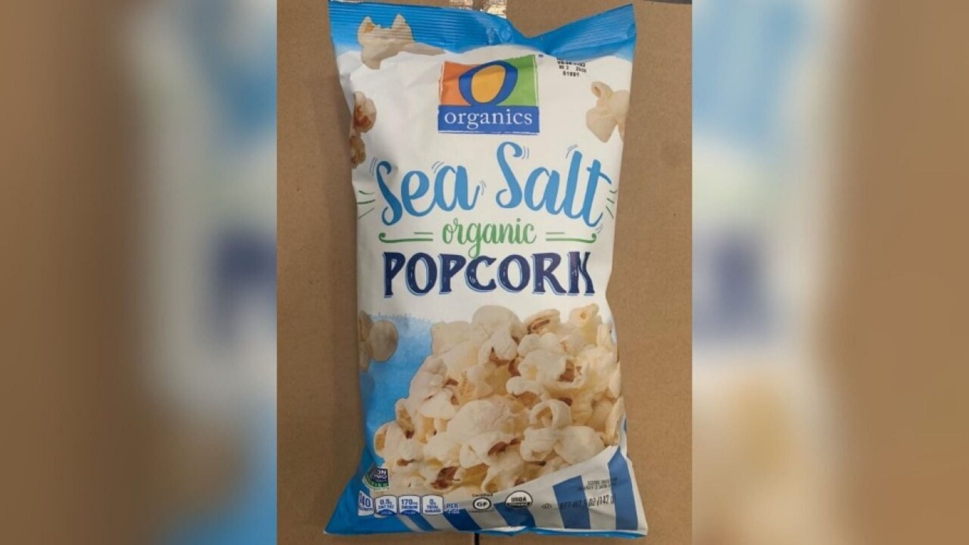 Snak King voluntarily recalls O Organics&#039; Sea Salt Popcorn due to an undeclared milk allergen (Image via FDA)